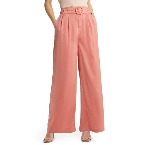 VICI Collection Coral Belted High Waist Wide Leg Pants NWT Size X-Small - Picture 1 of 9